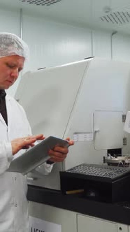 Production of Microcircuits Chips Microcircuits Modern Computer Equipment Factory Engineer