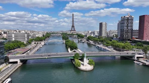 Paris Skyline At Paris In France Island France.