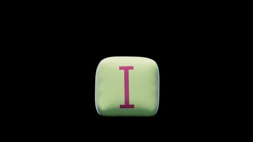 simulation of a rubber letter "I" followed by an explosion. has an alpha channel