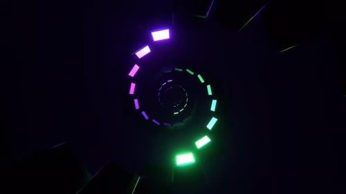 Purple And Turquoise Neon Spiral Screens Background Vj Loop In 4K