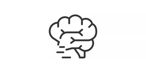 Ícone linear de atividade cerebral animado