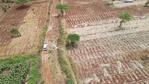 Aerial outdoor 4 x4 transportation nature car vehicle drive adventure drone dirt journey road. a dro