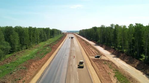 Construction of a New Highway Aerial View