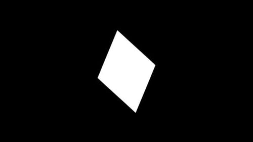 Stanza Collection: A diamond spins counter clockwise to reveal screen in rotate scale transition