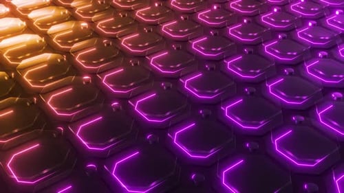 Futuristisches sechseckiges Muster mit leuchtenden Kanten