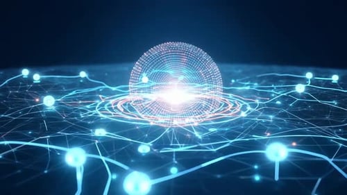Abstraktes leuchtendes virtuelles neuronales Netzwerk