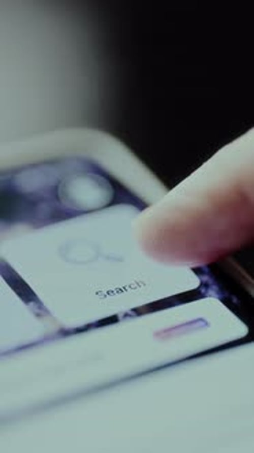 Search Option on Mobile Phone Screen