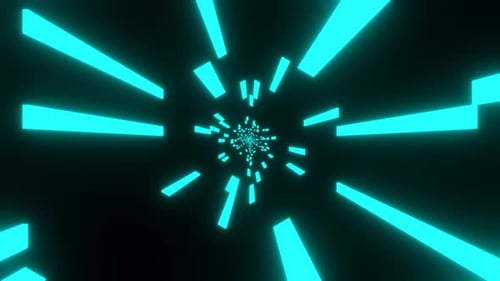 Sci-fi bright glowing neon tunnel seamless loop.