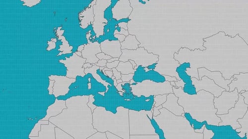 Animated World Map Highlights Romania Location