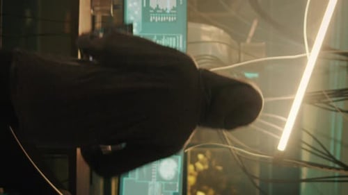 Vertical Video Man Creating Breach of Security After Gaining Unauthorized Access to System