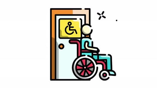 Modern Animated Accessibility Icon with Person in Wheelchair