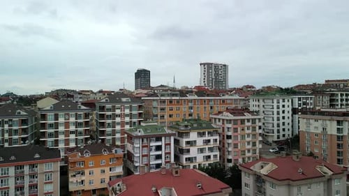 Aerial recording of Istanbul's hillside housing communities