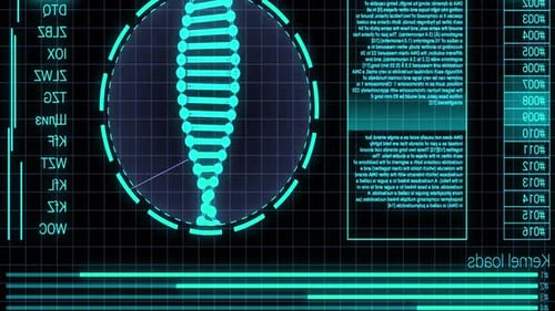 Une interface futuriste affiche un scan de la colonne vertébrale
