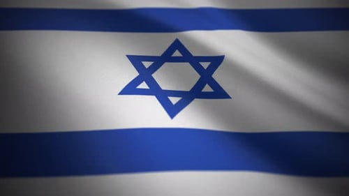 Realistic Waving Flag of Israel