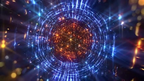 Blue Space Rings Motion Loop Background 1