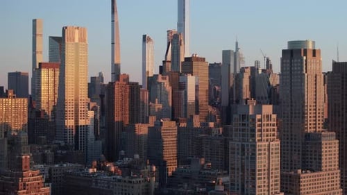 Aerial view of Manhattan skyscrapers