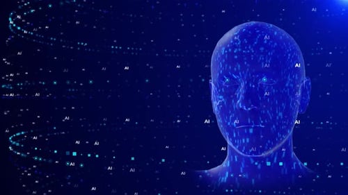 Artificial Intelligence Human Face Facial Recognition Biometric Medical Research Concept Big Data