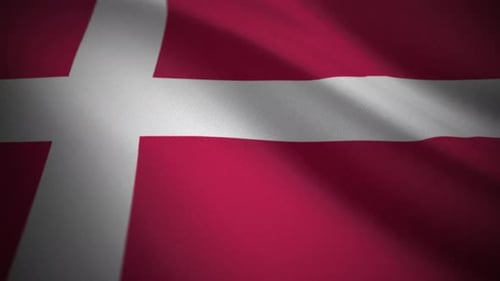 Seamless Looping Animation of Waving Danish Flag