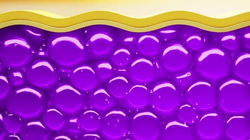 Purple spheres bouncing under golden layer seamless loop