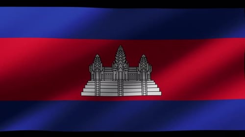Realistic Waving Flag of Cambodia
