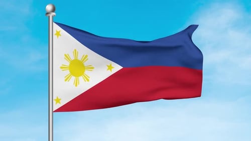 Philippines National Flag Waving in Realistic 3D Animation