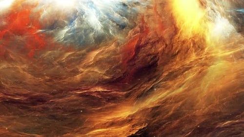 Abstract Space Nebula with Twinkling Stars Background Animation