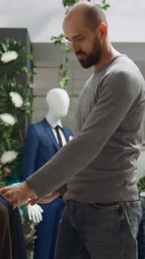 Vertical Video Modern Stylish Store Employee Helping a Client Explore Clothing Options