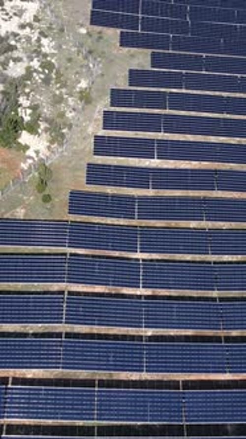 Aerial View of a Solar Panel Farm