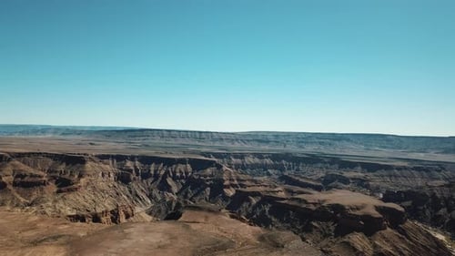 Fish River Canyon in Namibia, Africa Aerial Drone Shot. Landscape of the the Largest Canyon in Afri