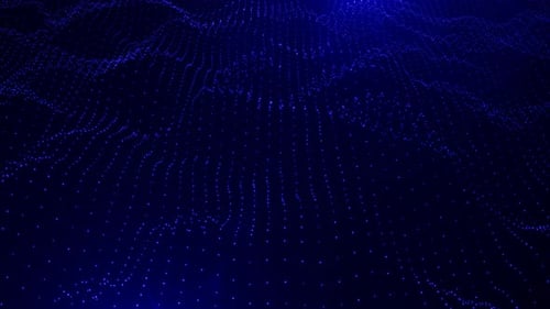 Abstract Blue Digital Particle Wave Background