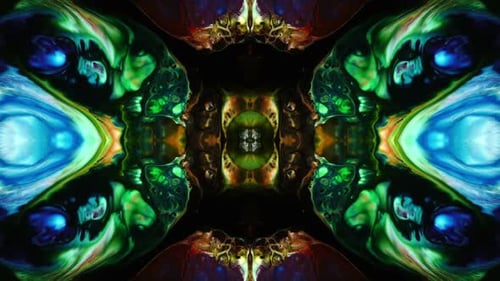 Vibrant Fluid Ink Kaleidoscope Abstract Motion Background