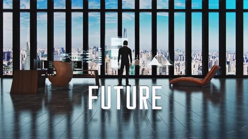 Empresario exitoso y texto futuro