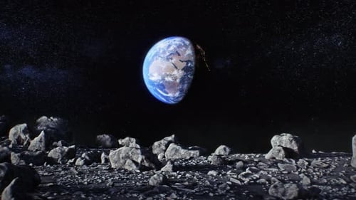 Surface de la lune - Élévation de la Terre