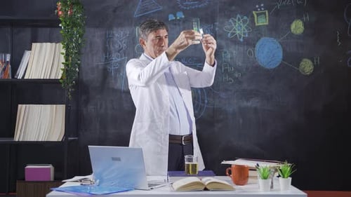 Scientist doing experiment.