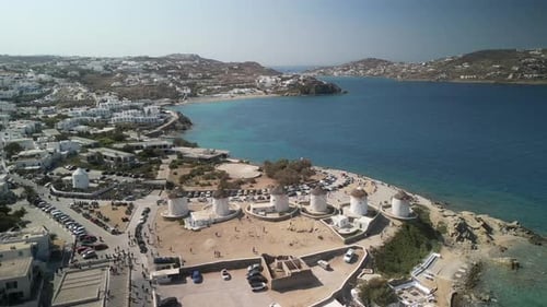 Old windmills, Mykonos town, Mykonos island, Greece