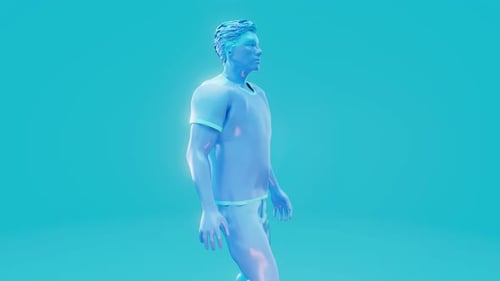 Konzeptionelle 3D-Animation eines Mannes mit Zahnschmerzen