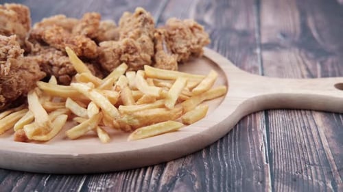 Crispy Fried Chicken Wings on a Plate Top View