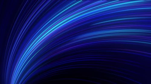 Futuristic Glowing Blue Light Trails Abstract Motion Background