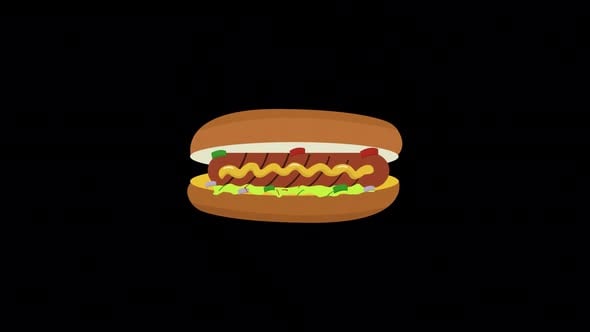 Animated Hot Dog | With Alpha, Elements Motion Graphics ft. american ...