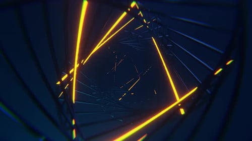 Blue And Orange Beautiful Spiral Sci Fi Neon Background VJ Loop l 4K