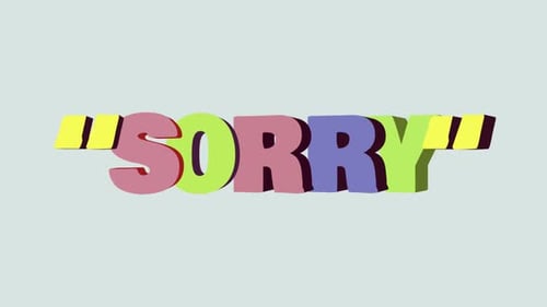 3D Sorry Title Animation In Cartoonish Style