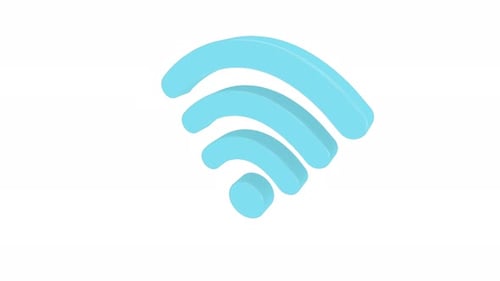 Modern 3D Animated Wi-Fi Signal Icon Loop