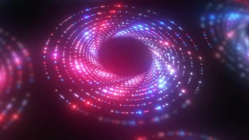 Circle modern technology. Particle Dot Blinking Circle Shape Technology Background, Computer Data Te