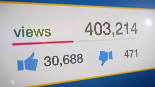 Animated Digital Social Media Engagement Counter