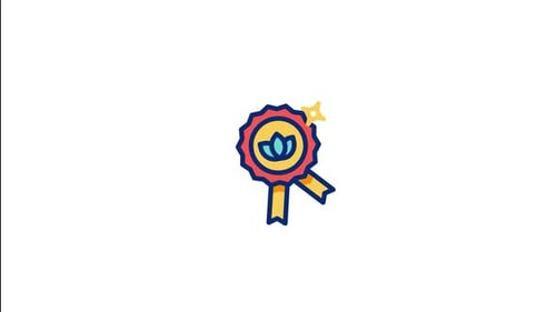 Icône animée de badge biologique certifié