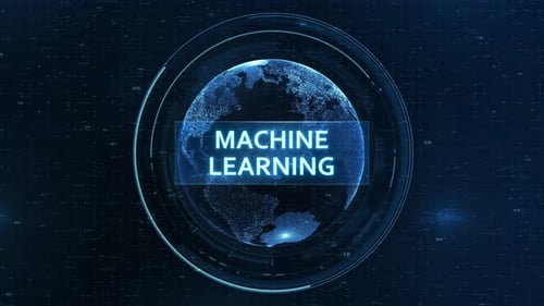 Futuristic Digital Globe Reveals Machine Learning Text