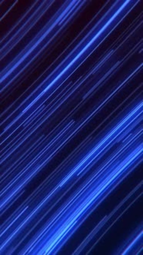 Dynamic Blue Neon Light Trails Flowing Vertically