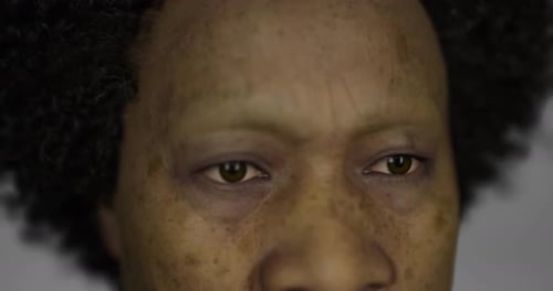 Realistic Human Like Model with Detailed Facial Features and Textured Hair