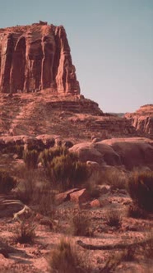 Massive Rock Formation Rising in Nevada Desert