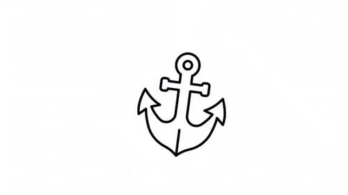 Simple Wiggling Anchor Line Art Animation Loop